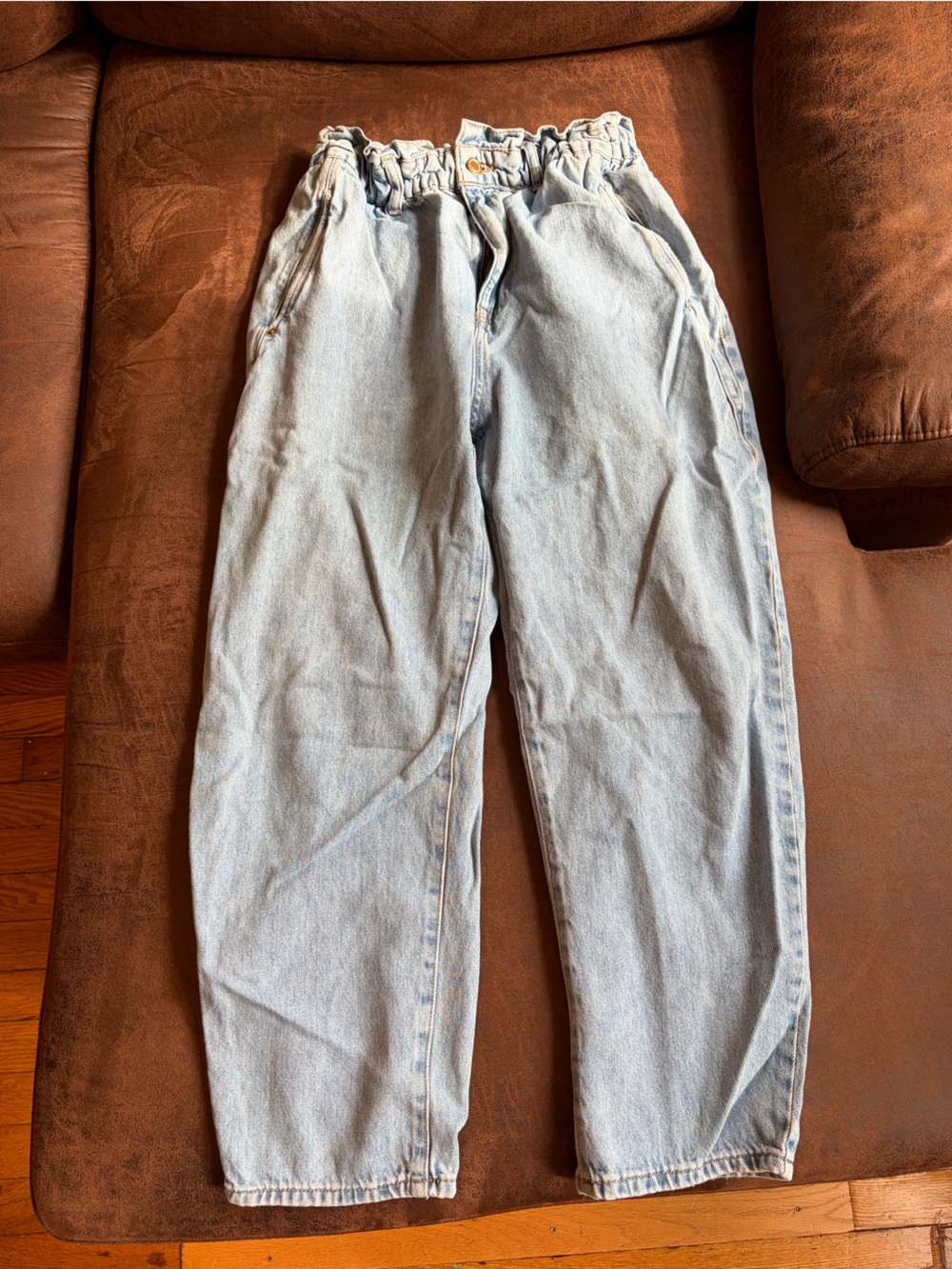 ZARA Paperbag Waist Mom Jeans